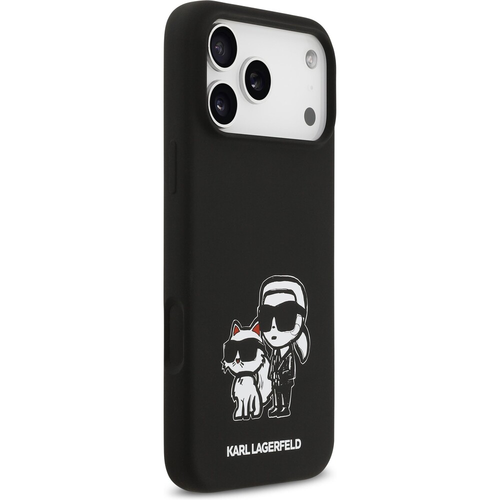 Karl-Lagerfeld-Liquid-Silicone-K-CH-Sketch-MagSafe-kryt-iPhone-17-Pro-Max-cerny