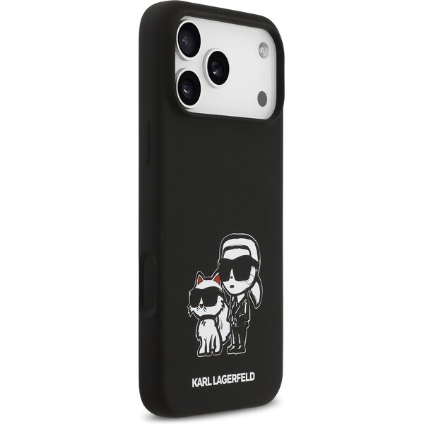 Karl-Lagerfeld-Liquid-Silicone-K-CH-Sketch-MagSafe-kryt-iPhone-17-Pro-Max-cerny