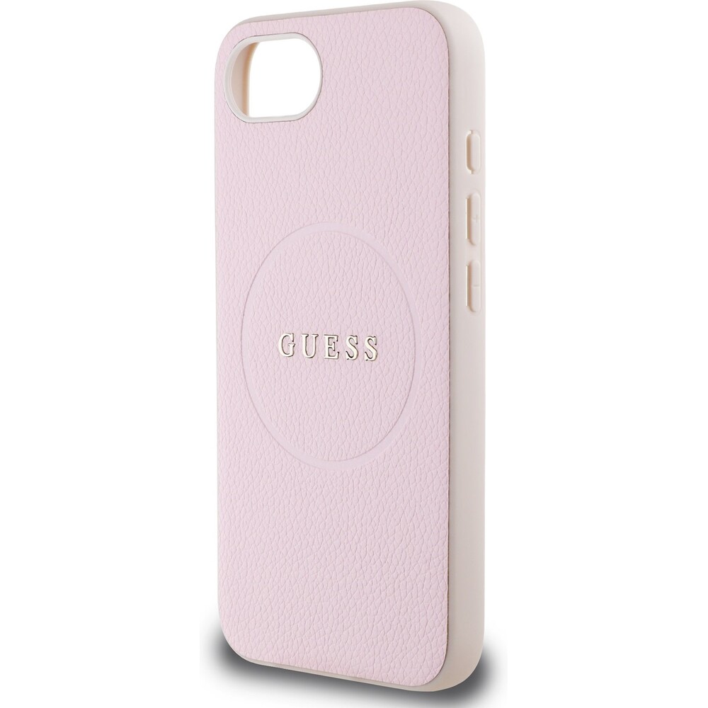 Guess-PU-Grained-Classic-Logo-MagSafe-kryt-iPhone-17e-16e-ruzovy