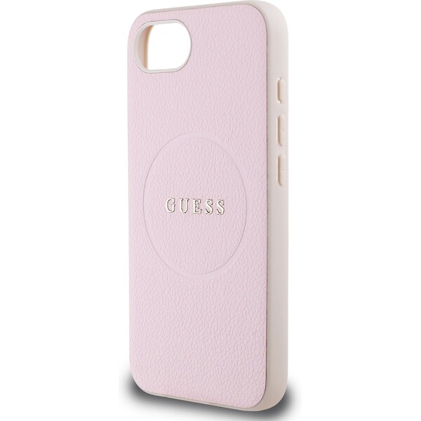 Guess-PU-Grained-Classic-Logo-MagSafe-kryt-iPhone-17e-16e-ruzovy