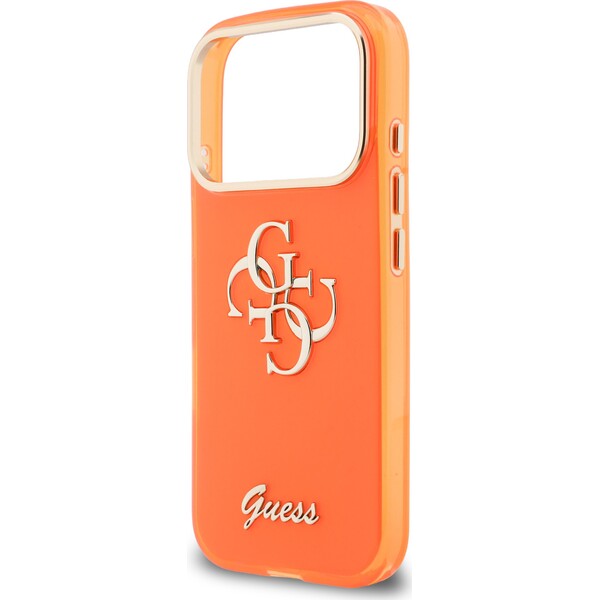 Guess-IML-4G-Script-Metal-Logo-kryt-iPhone-17-Pro-Max-oranzovy
