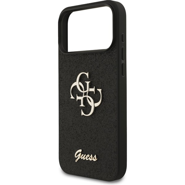 Guess-PU-Fixed-Glitter-4G-Metal-Logo-kryt-iPhone-17-Pro-Max-cerny