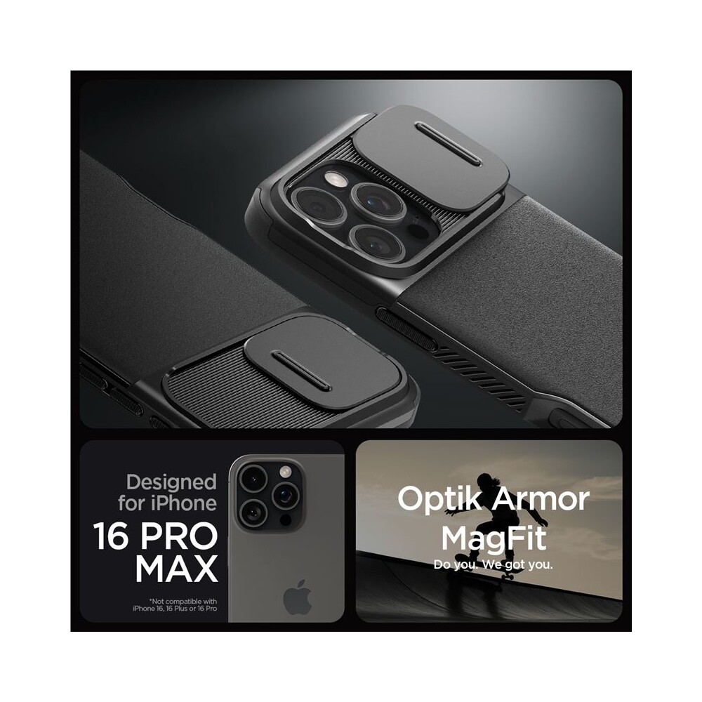 Spigen-Optik-Armor-MagSafe-kryt-iPhone-16-Pro-Max-black