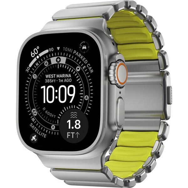Nomad-Stratos-Band-FKM-reminek-Apple-Watch-45-46-49mm-Natural-Titanium-Volt