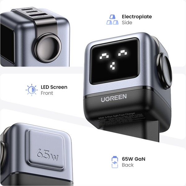 UGREEN-Uno-RG-65W-GaN-Fast-Charge-nabijecka-cerna