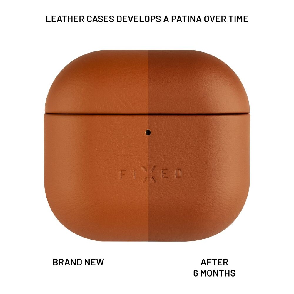 FIXED-PodsLeather-kozene-pouzdro-pro-Apple-AirPods-4-hnede