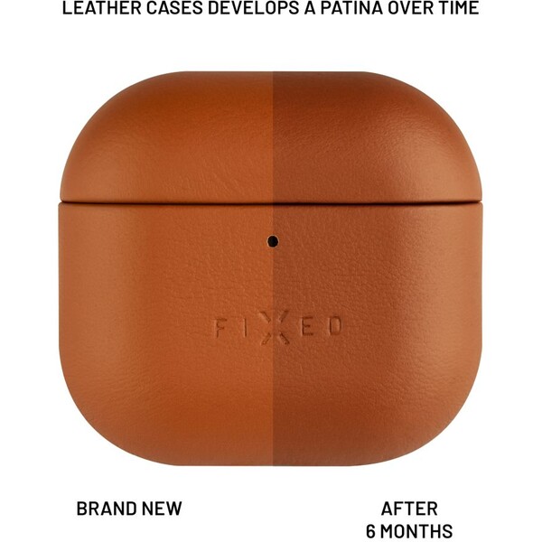 FIXED-PodsLeather-kozene-pouzdro-pro-Apple-AirPods-4-hnede