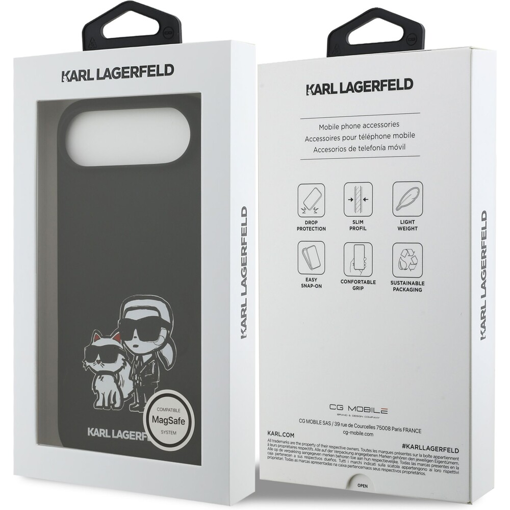 Karl-Lagerfeld-Liquid-Silicone-K-CH-Sketch-MagSafe-kryt-iPhone-Air-cerny