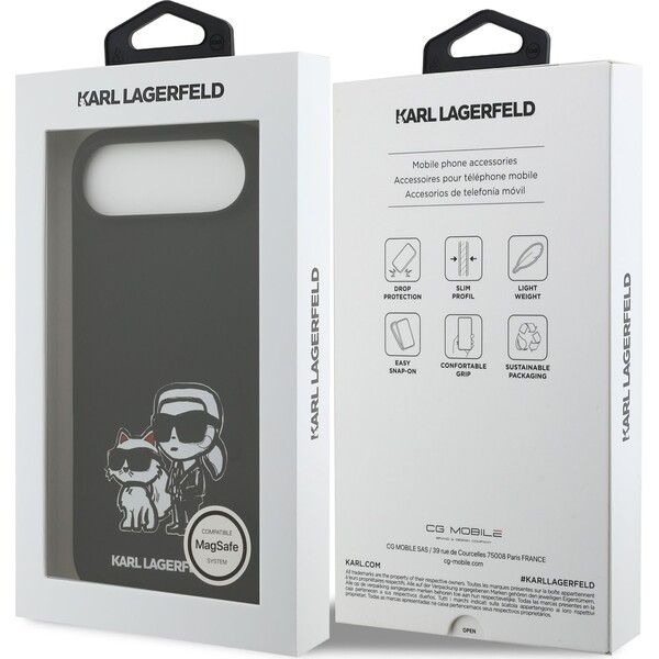Karl-Lagerfeld-Liquid-Silicone-K-CH-Sketch-MagSafe-kryt-iPhone-Air-cerny