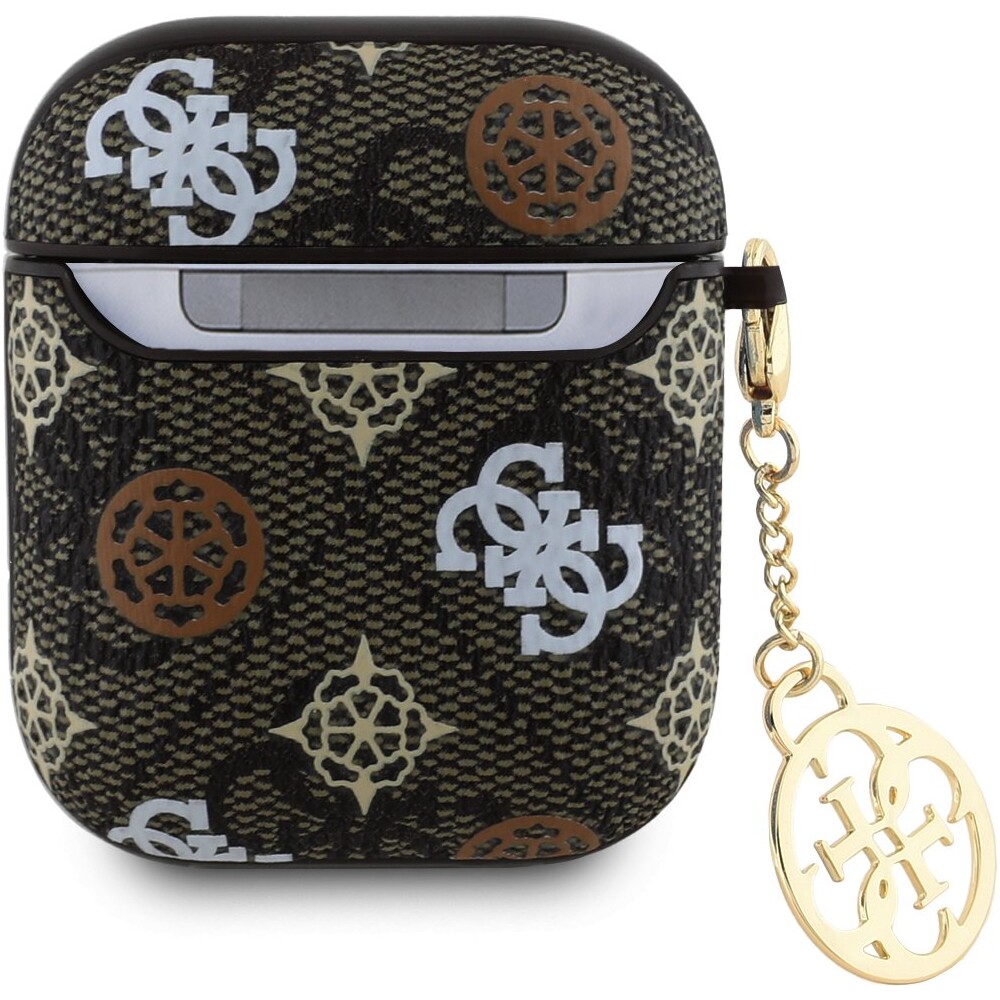 Guess-PU-4G-Peony-Charm-pouzdro-pro-AirPods-1-2-hnede