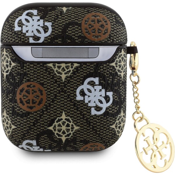 Guess-PU-4G-Peony-Charm-pouzdro-pro-AirPods-1-2-hnede