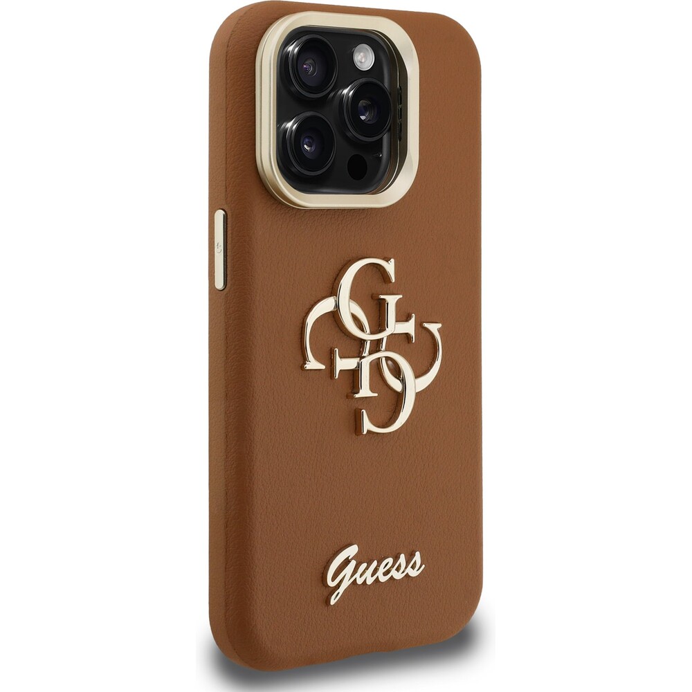 Guess-PU-Grained-4G-Logo-Stand-Camera-Frame-kryt-iPhone-15-Pro-Max-hnedy