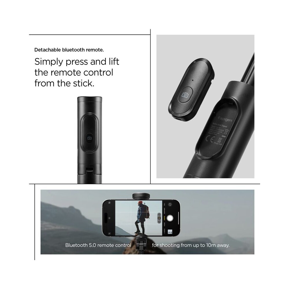 Spigen-Tripod-Selfie-Stick-Auto-Open-drzak-na-selfie-cerny