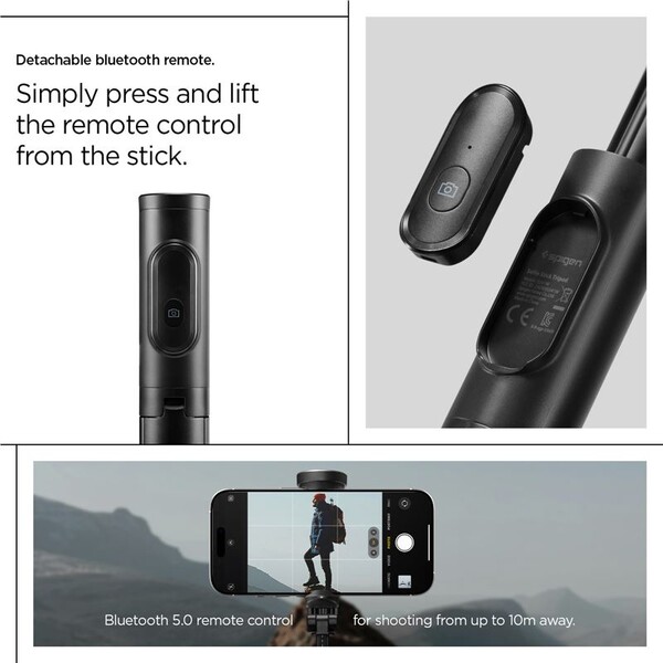 Spigen-Tripod-Selfie-Stick-Auto-Open-drzak-na-selfie-cerny