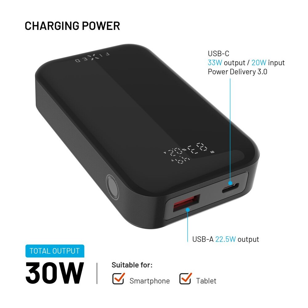 FIXED-Zen-10-Pro-powerbanka-s-LCD-displejem-30W-10-000-mAh-cerna