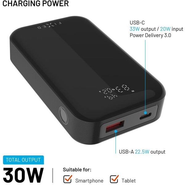 FIXED-Zen-10-Pro-powerbanka-s-LCD-displejem-30W-10-000-mAh-cerna