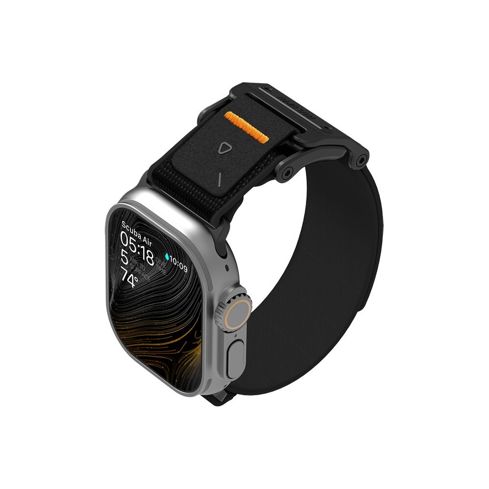 Aulumu-A11-Mag-Buckle-Slim-reminek-Apple-Watch-49-46-45-44-42mm-Black-Buckle-Black-Strap