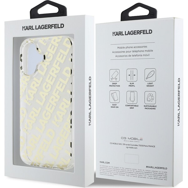 Karl-Lagerfeld-IML-Electroplated-Repeated-Logo-kryt-pro-iPhone-16-zlaty