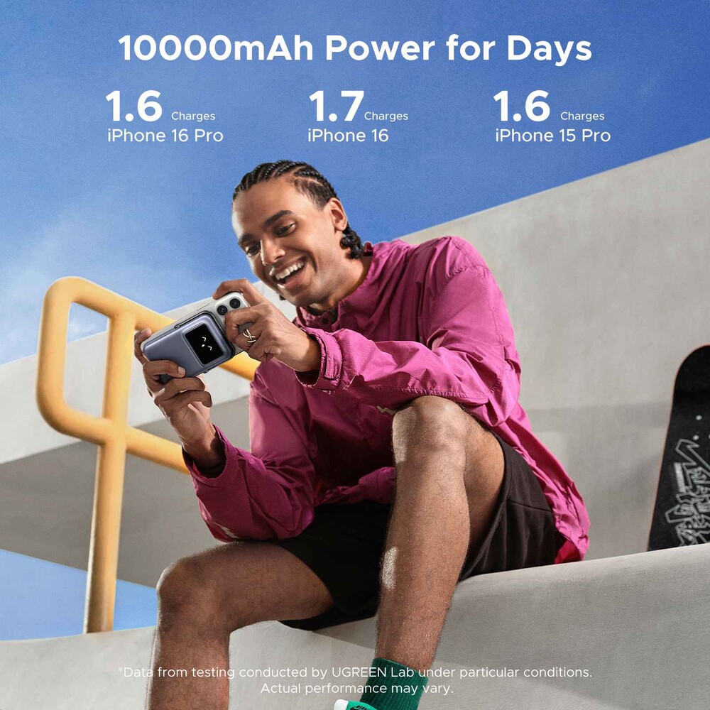 UGREEN-Uno-MagSafe-Qi2-Powerbanka-se-stojankem-10000-mAh-20W-tmave-seda