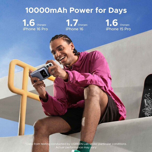 UGREEN-Uno-MagSafe-Qi2-Powerbanka-se-stojankem-10000-mAh-20W-tmave-seda