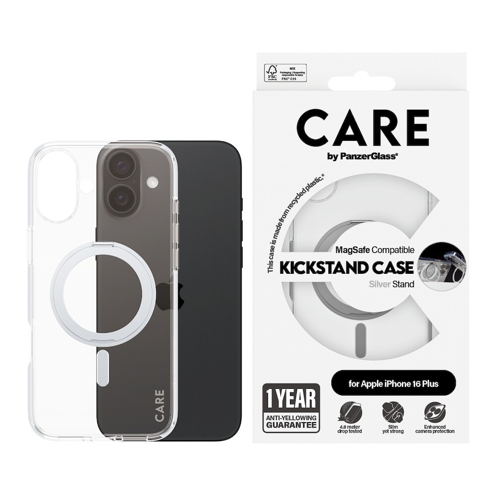 PanzerGlass-CARE-kryt-Apple-iPhone-16-Plus-MagSafe-KickStand-ciry-sedy