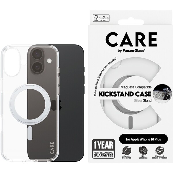 PanzerGlass-CARE-kryt-Apple-iPhone-16-Plus-MagSafe-KickStand-ciry-sedy