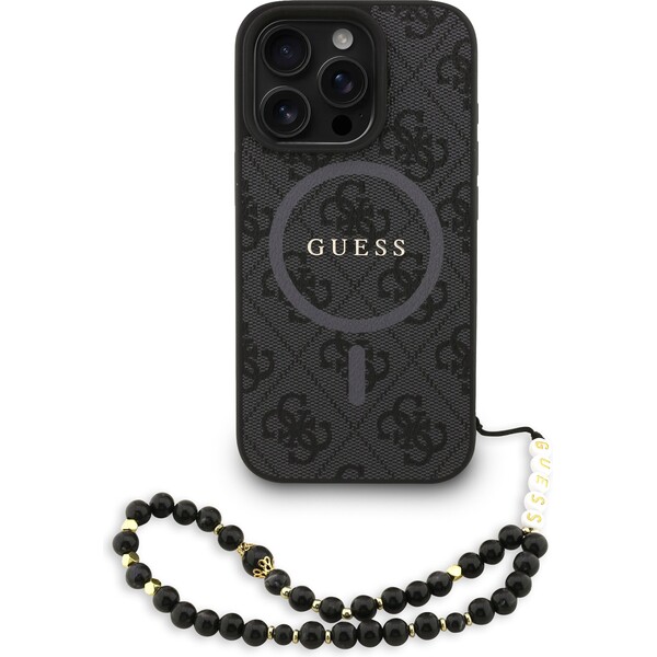 Guess-PU-Leather-4G-Colored-Ring-Strap-MagSafe-kryt-iPhone-16-Pro-cerny