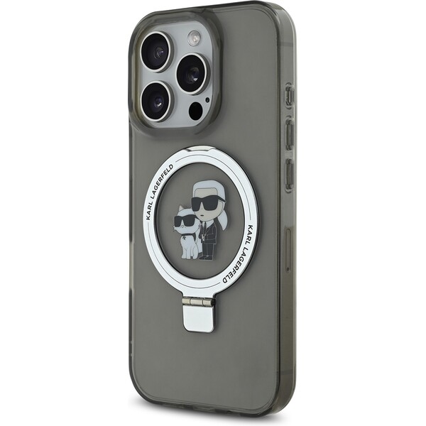 Karl-Lagerfeld-Ringstand-Karl-and-Choupette-MagSafe-kryt-pro-iPhone-16-Pro-Max-cerny