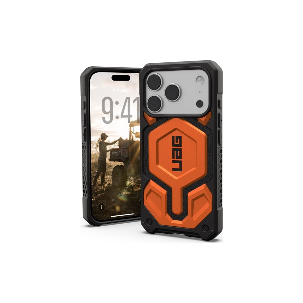 UAG-Monarch-Pro-MagSafe-Kevlar-kryt-iPhone-17-Pro-Max-oranzovy