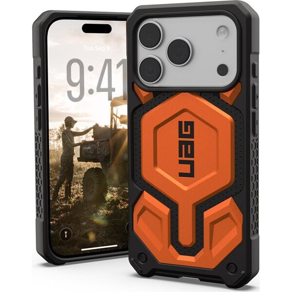 UAG-Monarch-Pro-MagSafe-Kevlar-kryt-iPhone-17-Pro-Max-oranzovy