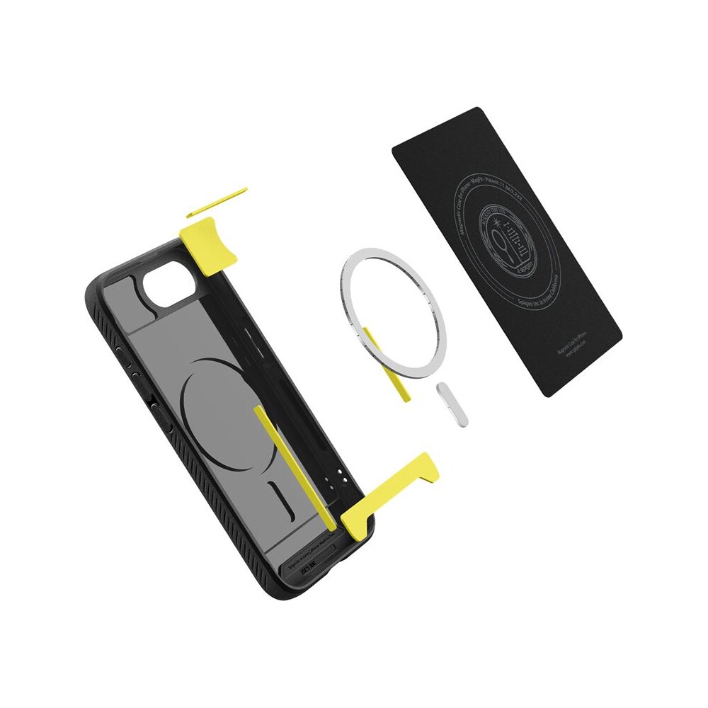 Spigen-Rugged-Armor-MagSafe-kryt-iPhone-17e-16e-matne-cerny
