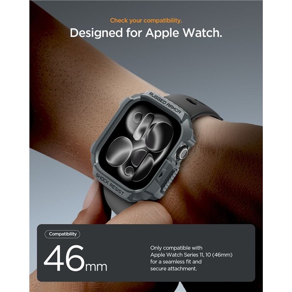 Spigen-Rugged-Armor-2-pouzdro-Apple-Watch-11-46mm-dark-gray