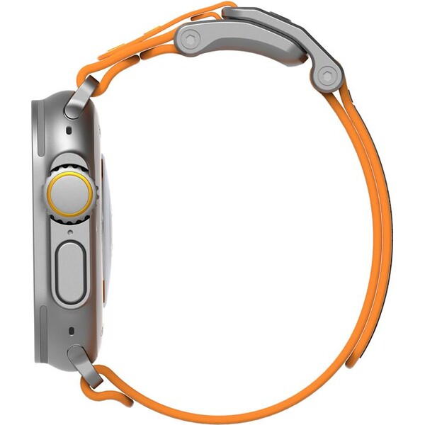 Aulumu-A11-Mag-Buckle-Slim-reminek-Apple-Watch-49-46-45-44-42mm-Silver-Buckle-Orange-Strap