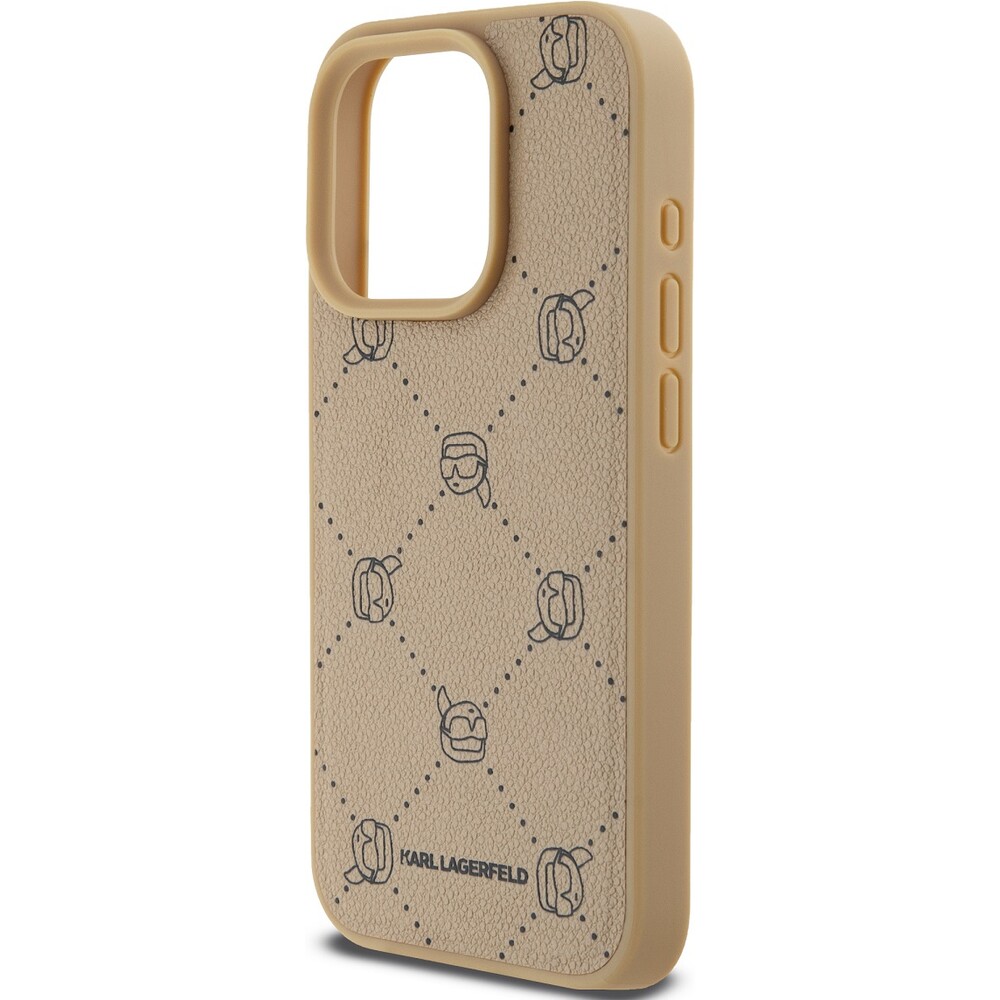 Karl-Lagerfeld-PU-Karl-Heads-Pattern-Magsafe-zadni-kryt-pro-iPhone-15-Pro-bezovy