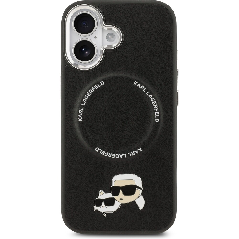 Karl-Lagerfeld-PU-Karl-and-Choupette-Heads-Pins-MagSafe-kryt-iPhone-17-cerny