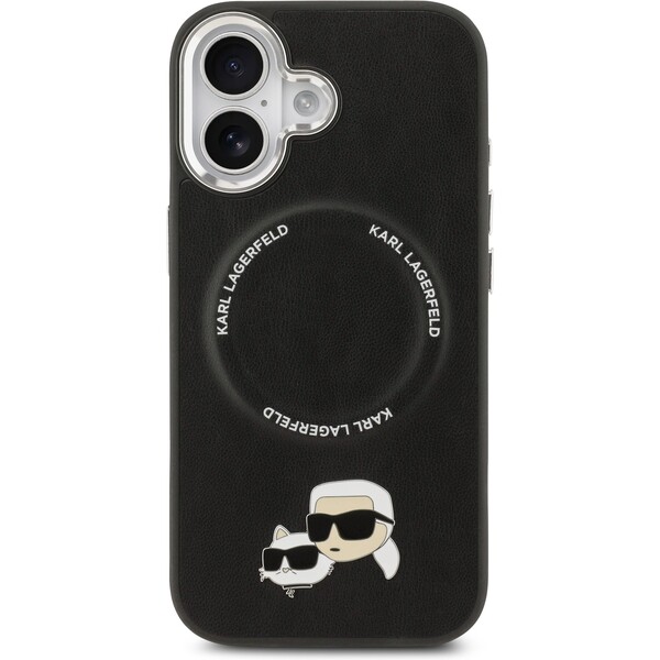 Karl-Lagerfeld-PU-Karl-and-Choupette-Heads-Pins-MagSafe-kryt-iPhone-17-cerny