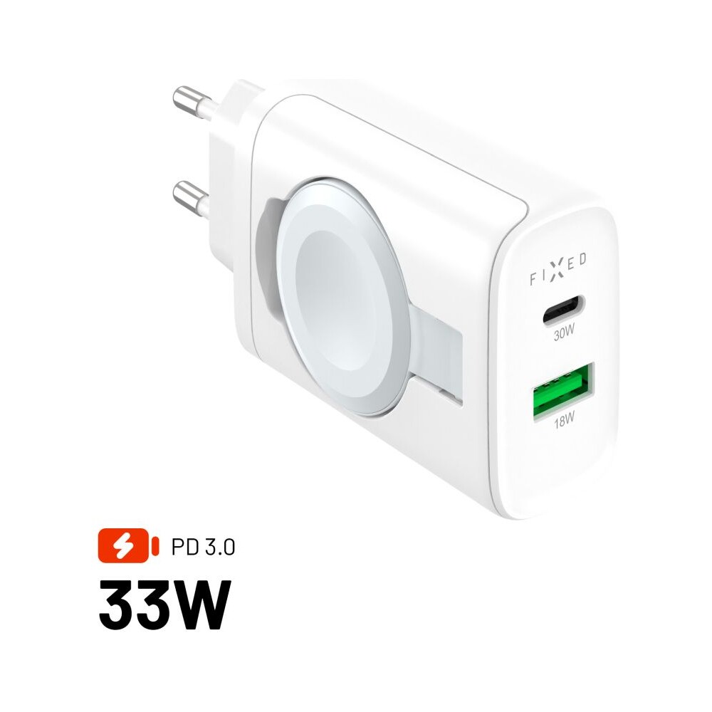 FIXED-Power-Socket-GaN-nabijecka-USB-A-USB-C-a-nabijeckou-pro-Apple-Watch-bila