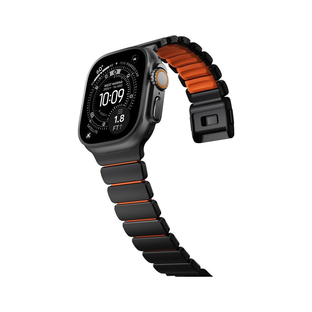 Nomad-Stratos-Band-FKM-reminek-Apple-Watch-45-46-49mm-Black-Titanium-Ultra-Orange
