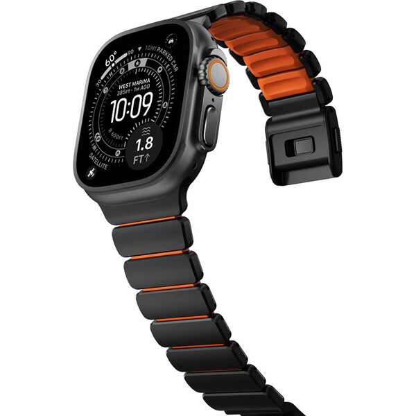 Nomad-Stratos-Band-FKM-reminek-Apple-Watch-45-46-49mm-Black-Titanium-Ultra-Orange