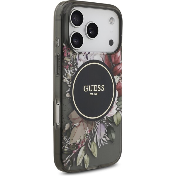 Guess-IML-Flowers-Strap-MagSafe-kryt-iPhone-17-Pro-cerny