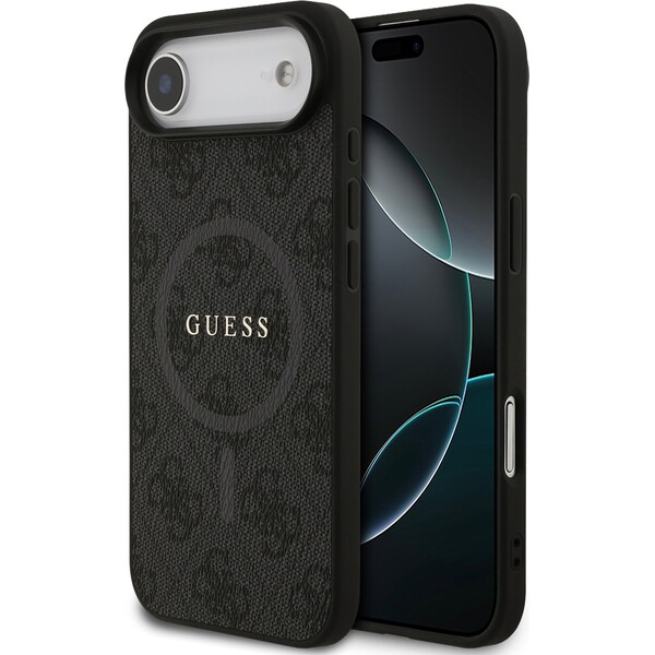Guess-PU-Leather-4G-Colored-Ring-MagSafe-Zadni-Kryt-pro-iPhone-Air-cerny