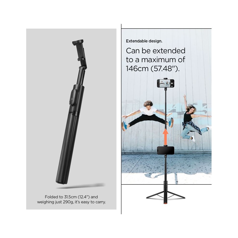 Spigen-Tripod-Selfie-Stick-Auto-Open-drzak-na-selfie-cerny