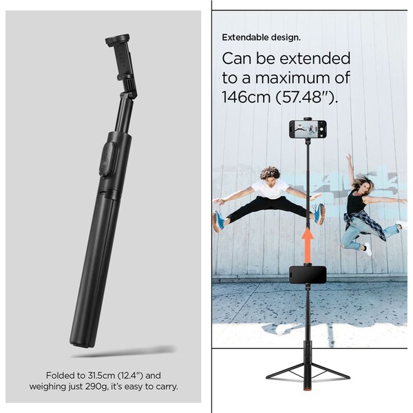 Spigen-Tripod-Selfie-Stick-Auto-Open-drzak-na-selfie-cerny