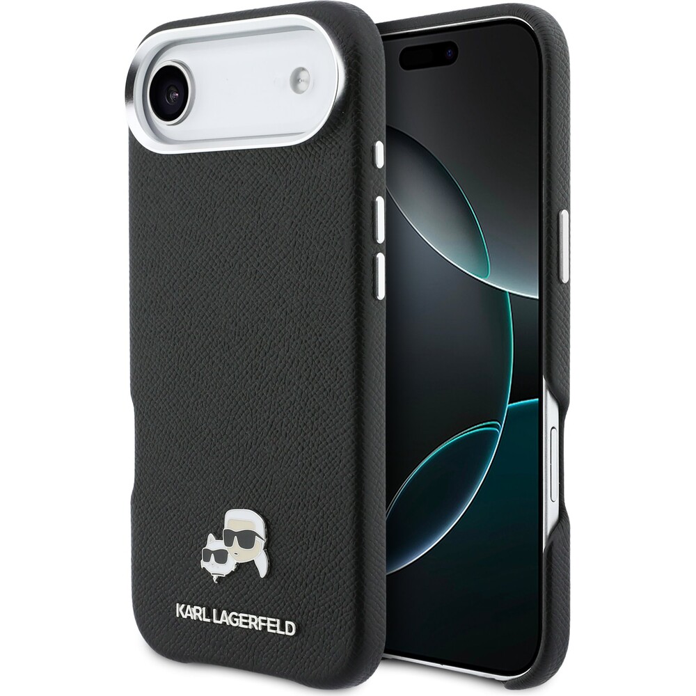Karl-Lagerfeld-PU-Karl-and-Choupette-Heads-Pins-MagSafe-kryt-iPhone-Air-cerny