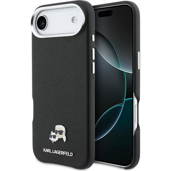 Karl-Lagerfeld-PU-Karl-and-Choupette-Heads-Pins-MagSafe-kryt-iPhone-Air-cerny