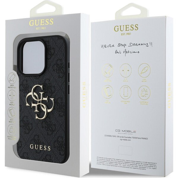Guess-PU-4G-Metal-Logo-kryt-pro-iPhone-16-Pro-sedy