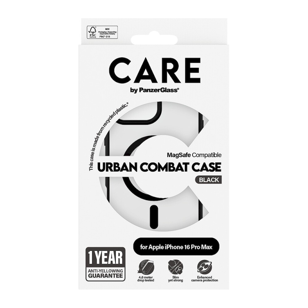 PanzerGlass-CARE-kryt-Apple-iPhone-16-Pro-Max-MagSafe-Urban-Combat-cerny-cerny