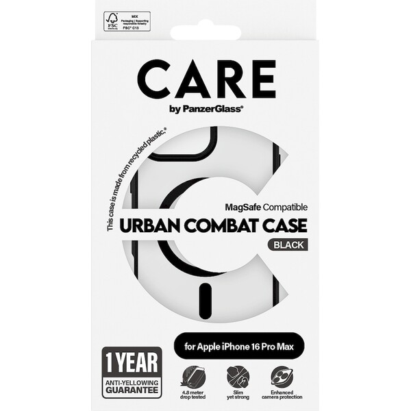 PanzerGlass-CARE-kryt-Apple-iPhone-16-Pro-Max-MagSafe-Urban-Combat-cerny-cerny