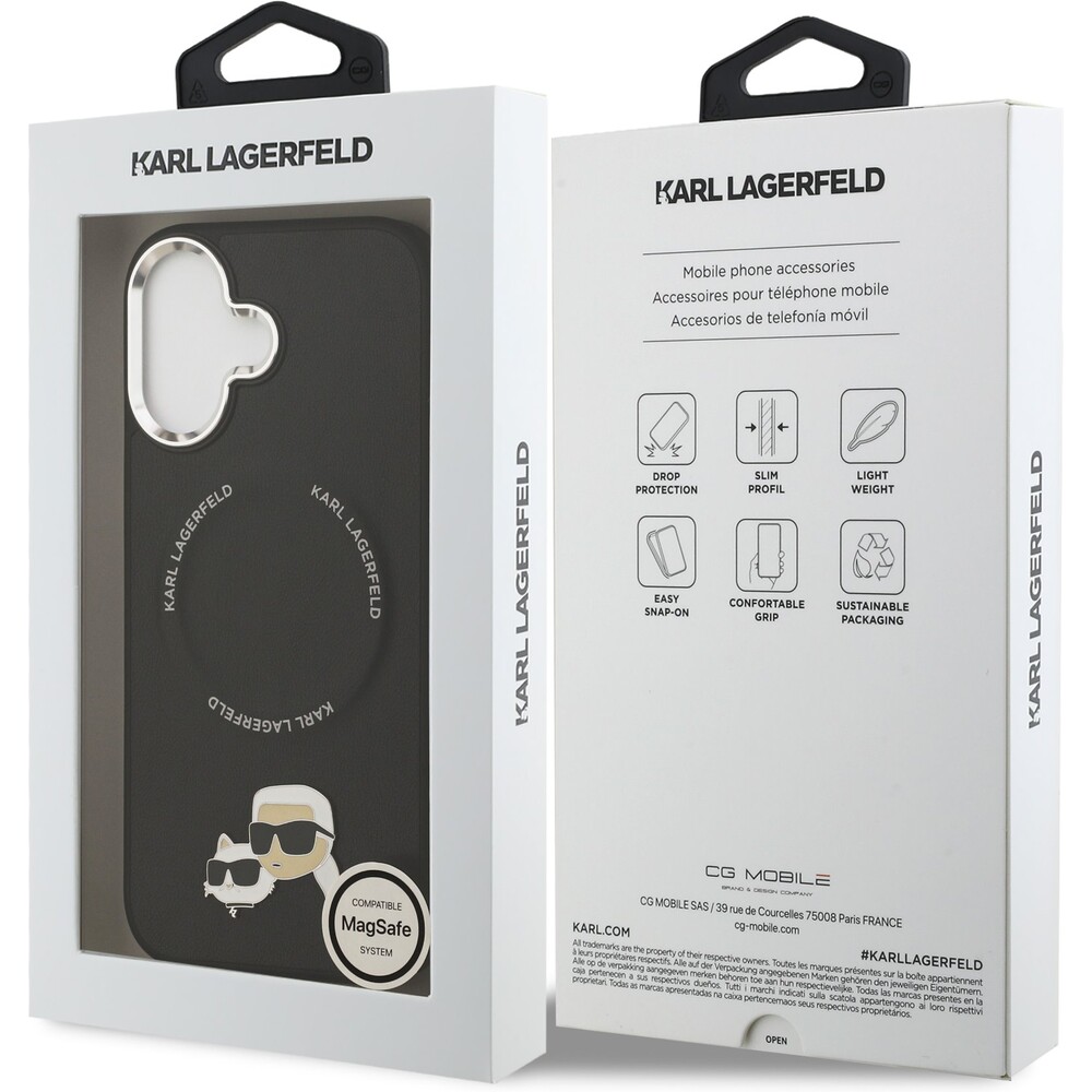 Karl-Lagerfeld-PU-Karl-and-Choupette-Heads-Pins-MagSafe-kryt-iPhone-17-cerny
