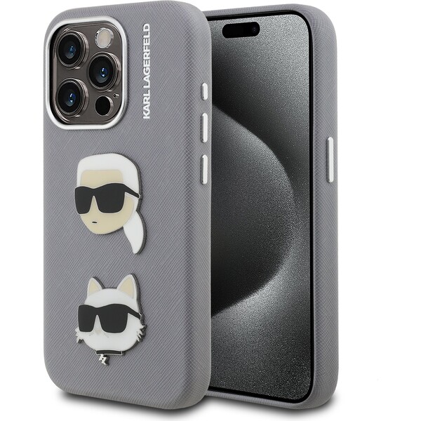 Karl-Lagerfeld-Grained-PU-K-CH-Heads-kryt-iPhone-15-Pro-Max-sedy